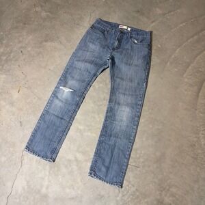 Y2K Levi's 511 Slim Jeans 29x29‎ Reg Blue Distressed Medium Wash Skater Casual